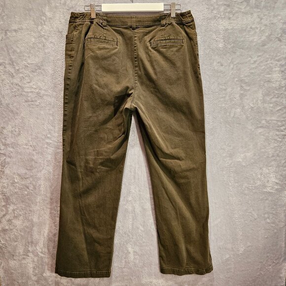 Additions by Chico's Brown Pants Womens Waist 36 Inseam Rise Side Elastic Slacks - Picture 2 of 12